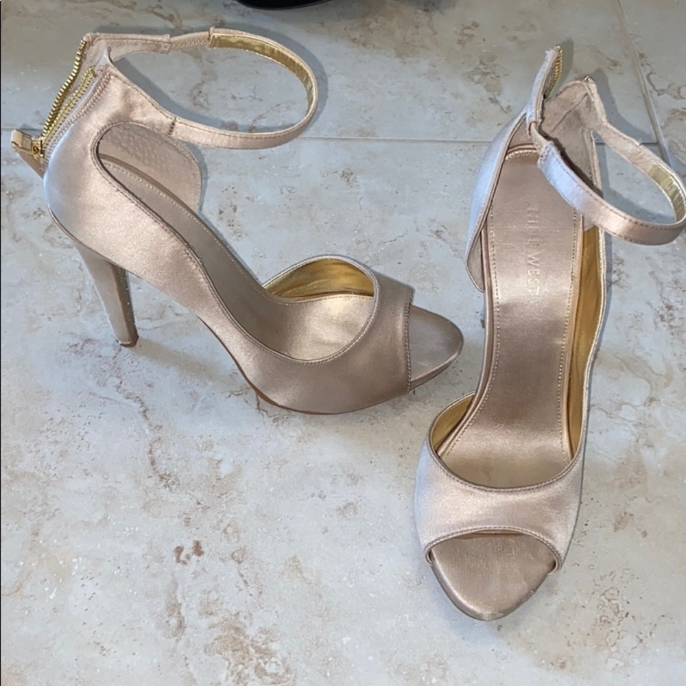 Champagne Satin Heels